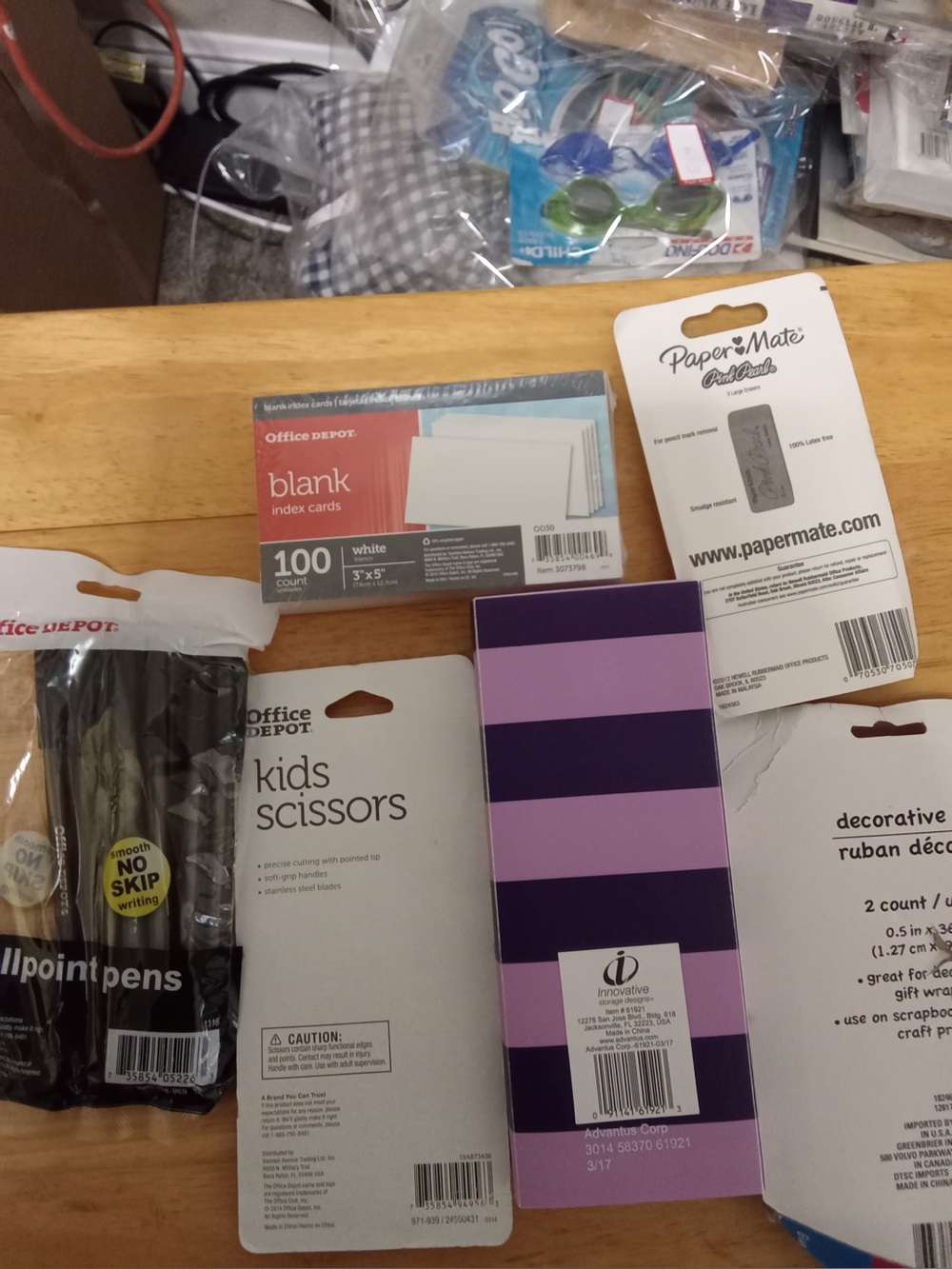 Back to School Supplies Bundle Lot Office Depot Paper Mate Elmers Erasers Pen E4